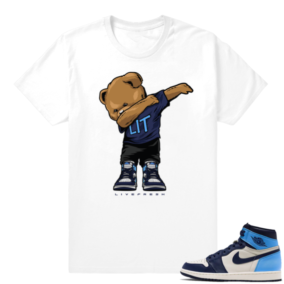 Obsidian UNC 1s | Dabbin Bear | White Shirt