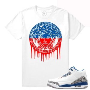 Match Jordan 3 True Blue OG | Medusa Drip | White T shirt