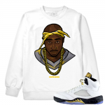 Match Olympic 5 Jordan Retro | 2 Pac Dxpe Gods | White Crewneck Sweatshirt