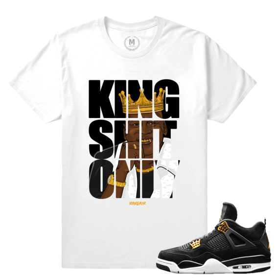 Match Jordan 4 Royalty | King Shit Only | White T shirt