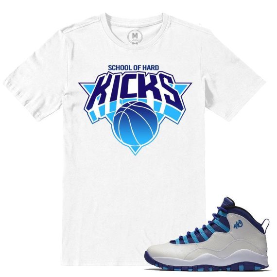 Match Jordan Retros 10 Charlotte Hornets | School of Hard Kicks | White T shirt