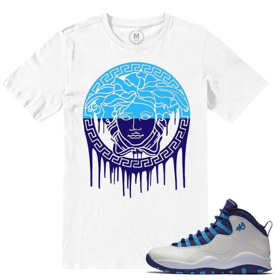 Match Jordan Retros 10 Charlotte Hornets | Medusa Drip | White T shirt