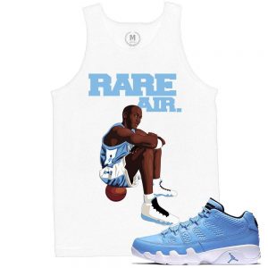 Match Pantone 9 Jordan Low Retros | UNC MJ Rare Air | White Tank Tee Shirt