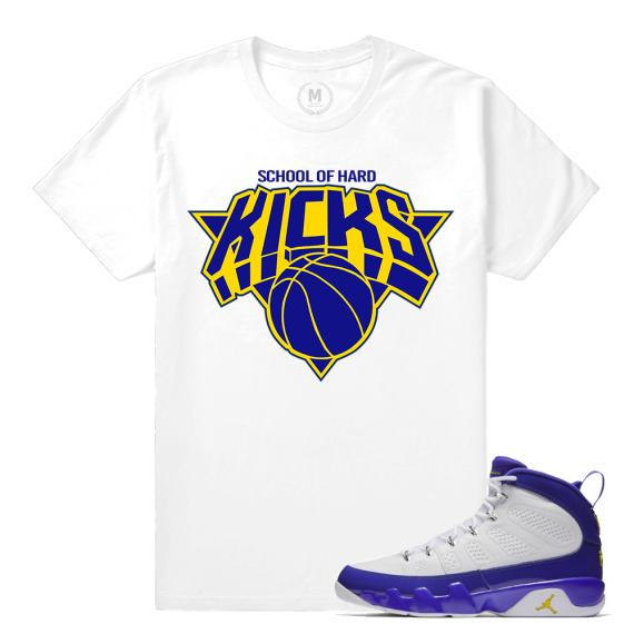 Match Jordan 9 Kobe | School of Hard Kicks | White T shirt