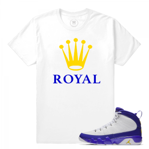 Match Jordan 9 Kobe | Royal | White T shirt