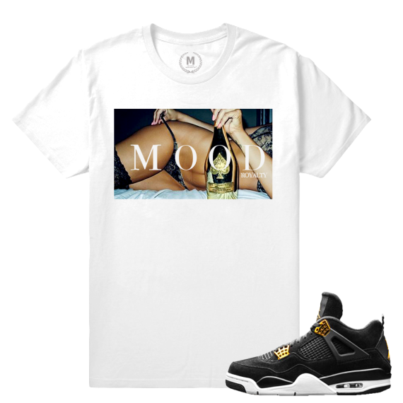 Match Jordan 4 Royalty | MOOD | White T shirt