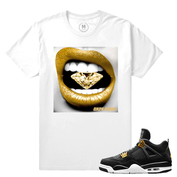 Match Jordan 4 Royalty | Diamond Lips | White T shirt