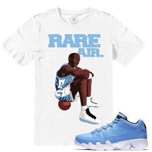 Match Pantone 9 Jordan Low Retros | UNC MJ Rare Air | White T shirt