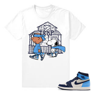 Obsidian UNC 1s | Snoopy Trap House | White Shirt