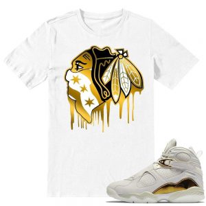 Match Jordan 8 Championship Pack Trophy 8s | Black Hawks Drip | White T shirt