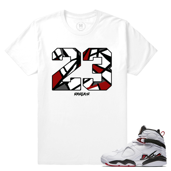 Match Jordan 8 Alternate | 23 Rare Air | White T shirt