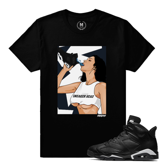 Match Jordan 6 Black Cat | Kick Thirst | Black T shirt