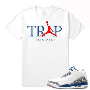 Match Jordan 3 True Blue OG | Trap Jumpin | White T shirt