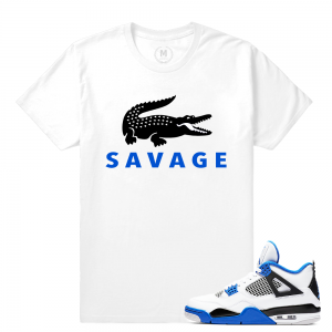 Match Jordan 4 Motorsport | Savage | White T shirt