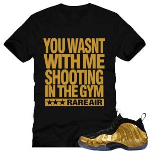 Nike Foamposite One Gold shirts to match | 'Shooting' sneaker tees shirt Black