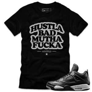 Oreo 4s matching sneaker tees shirts |Hustla Sneaker Tee Black | Streetwear Online