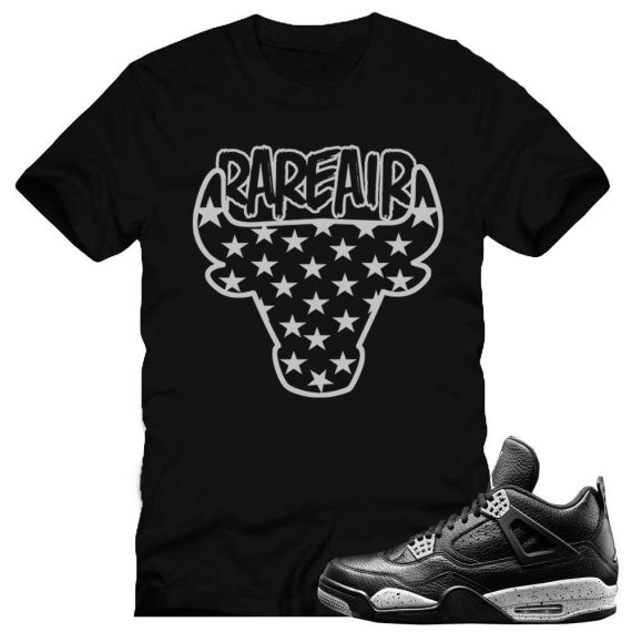 Oreo 4s matching sneaker tees shirts |Rare Bull sneaker Tee Black | Streetwear Online