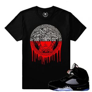 Match Jordan 5 Black Metallic OG | Medusa Drip | Black T shirt