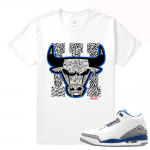 Match Jordan 3 True Blue OG | Bull Drip 3s | White T shirt