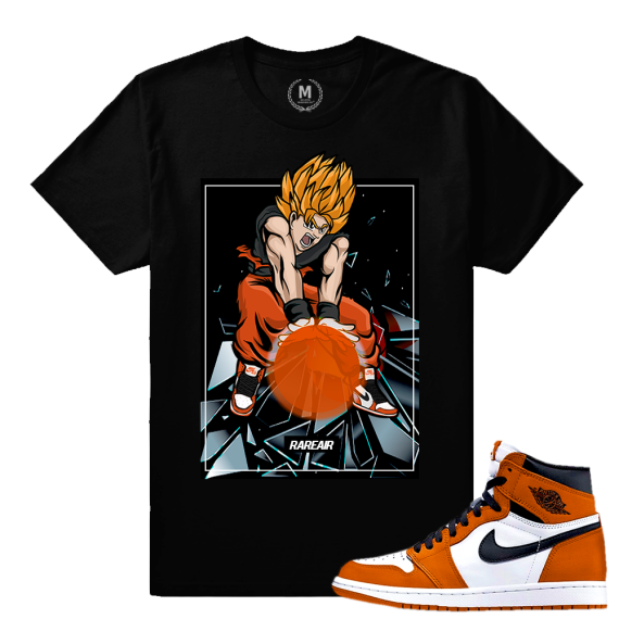 Match Reverse Shattered Backboard 1s Jordan Retro | Goku | Black T shirt