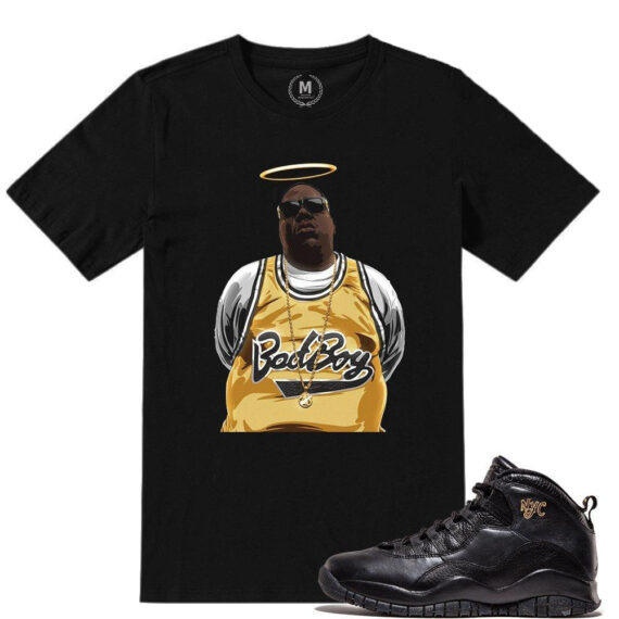 Match NYC 10 Jordan Retros |Bad Boy| Black T shirt