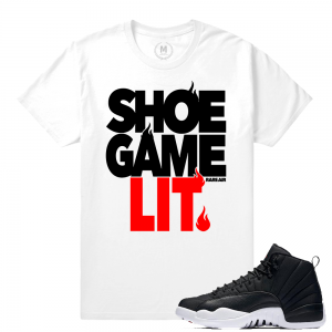 Match Neoprene 12s Jordan Retro | Shoe Game Lit | White T shirt