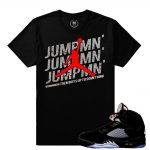 Match Jordan 5 Black Metallic OG | Jumpman Jumpman | Black T shirt