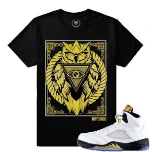 Match Olympic 5 Jordan Retro| Dxpe Gods All Seeing Owl |Black T shirt