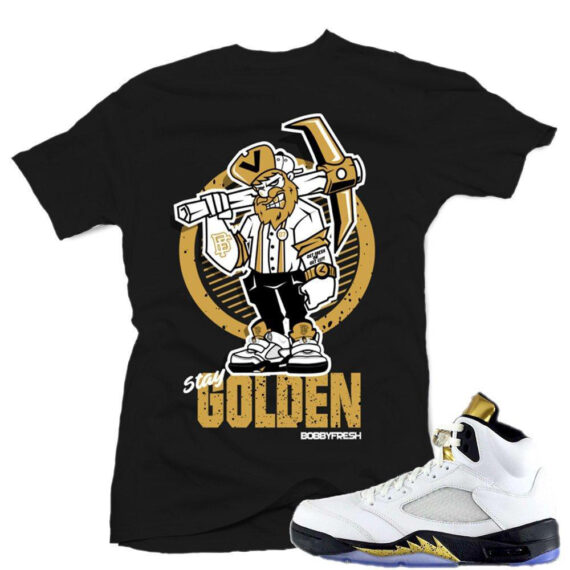 Match Olympic 5 Jordan Retro| Stay Golden |Black T shirt