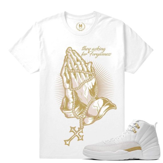 Match OVO 12 Jordan Retro| They asking for Forgiveness | White T shirt