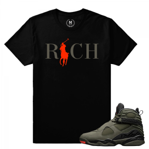 Match Jordan 8 Take Flight | Country Club Rich | Black T shirt