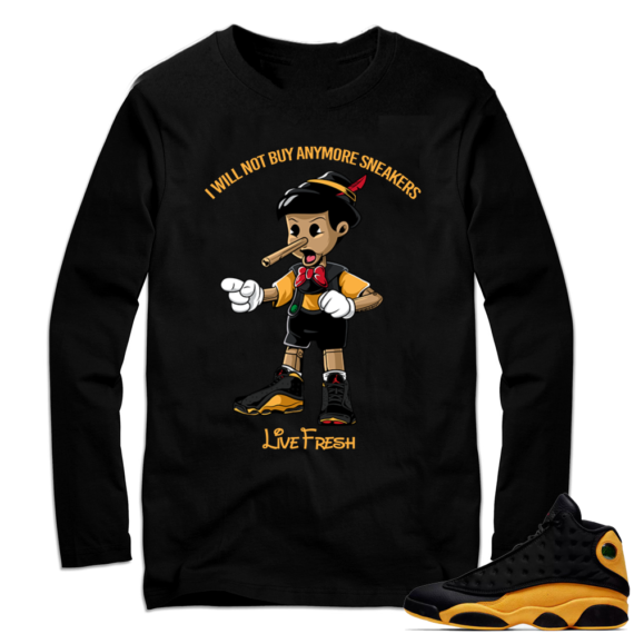 Melo 13s | Sneakerhead Pinocchio | Black Long Sleeve shirt