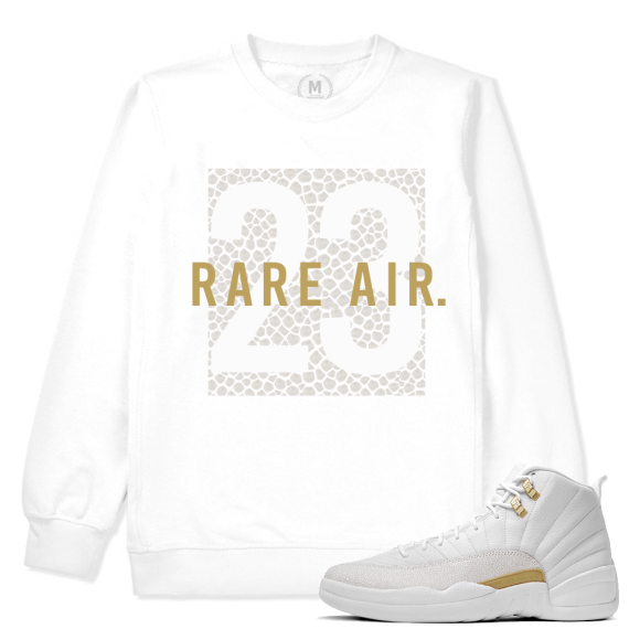 Match OVO 12 Jordan Retro | Rare AIr 23 | White Crewneck Sweatshirt