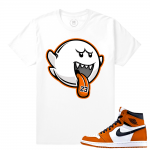 Match Reverse Shattered Backboard 1s Jordan Retro | MJ Ghost | White T shirt