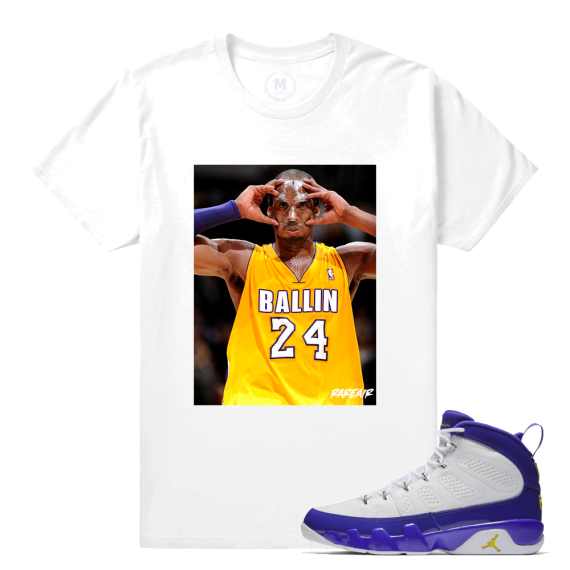 Match Jordan 9 Kobe | Kobe Ballin | White T shirt