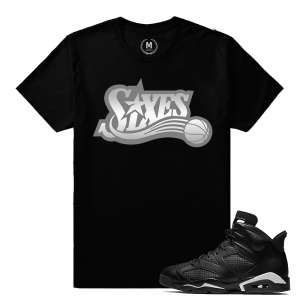 Match Jordan 6 Black Cat | Sixes | Black T shirt