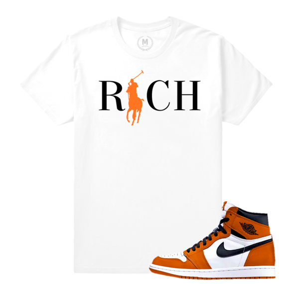 Match Reverse Shattered Backboard 1s Jordan Retro | Country Club Rich | White T shirt