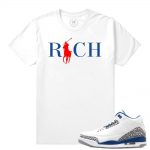 Match Jordan 3 True Blue OG | Country Club Rich | White T shirt