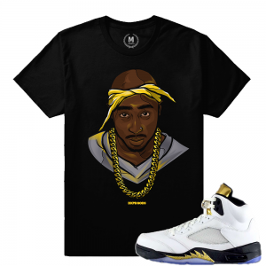 Match Olympic 5 Jordan Retro | 2 Pac | Black T shirt