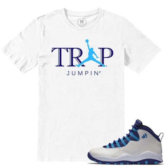 Match Jordan Retros 10 Charlotte Hornets | Trap Jumpin | White T shirt