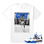 Match Jordan 4 Motorsport | Ali Goat | White T shirt