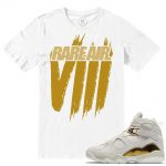 Match Jordan 8 Championship Pack Trophy 8s | Rare Air VIII| White T shirt