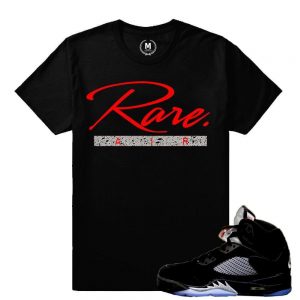 Match Jordan 5 Black Metallic OG | Rare Script | Black T shirt