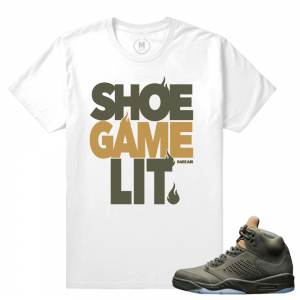 Match Jordan 5 Take Flight | Shoe Game Lit | White T shirt