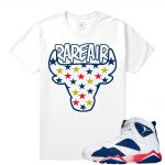 Match Jordan 7 Tinker Alternate | Rare Olympic Bull | White T shirt