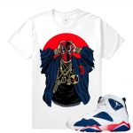 Match Jordan 7 Tinker Alternate |Deadpool Gold Everything| White T shirt