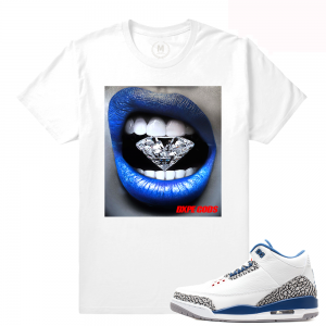 Match Jordan 3 True Blue OG | Diamond Lips | White T shirt