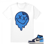 Obsidian UNC 1s | Smiley Drip | White Shirt