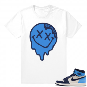 Obsidian UNC 1s | Smiley Drip | White Shirt