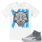 Match Wolf Grey 12 Jordan Retros | Rare Air Wolf Grey | White T Shirt